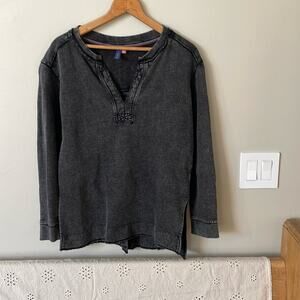 PILCRO Thermal Long Sleeve Tulip Back Faded black Gray Sweater  Size XS